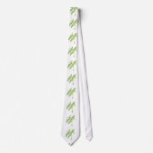Cravate Aquarelle de jardin vert plante d'herbe de menthe (Devant)