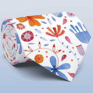 Cravate Aquarelle de la feuille de fleurs