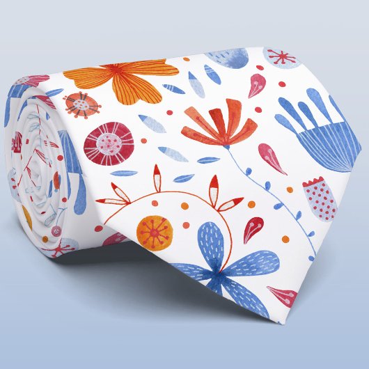 Cravate Aquarelle de la feuille de fleurs