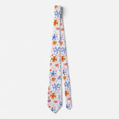 Cravate Aquarelle de la feuille de fleurs (Devant)