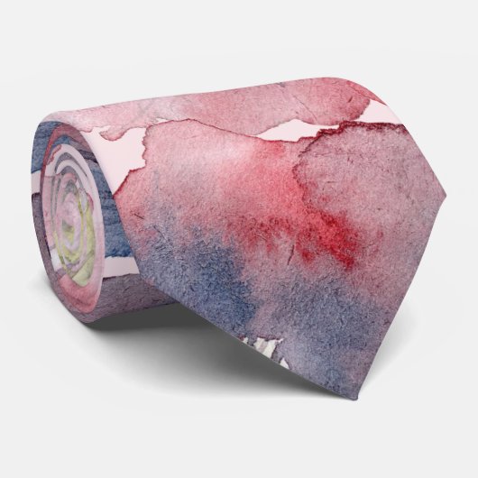 Cravate Aquarelle de la marine jamais floue Mariage peint (Roulé)