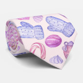 Cravate Aquarelle de Noël Ornements, Sucre de canne (Roulé)