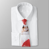 Cravate Aquarelle de Noël Santa Claus "Joy Love Peace" (Attaché)