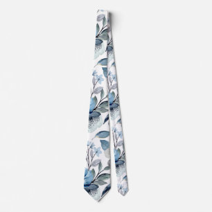Cravate Aquarelle de verdure Marine Patten bleu floral