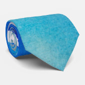Cravate Aquarelle dégradé bleu vert gris Décontracté (Roulé)
