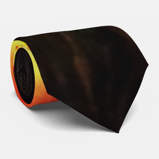 Cravate Aquarelle d'éruption de volcan (Roulé)