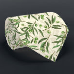 Cravate Aquarelle des branches d'olive<br><div class="desc">Branches d'olivier peintes avec aquarelles,  design motif transparent</div>