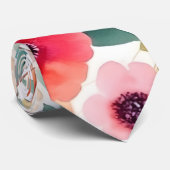 Cravate Aquarelle d'orange et de pêche (Roulé)