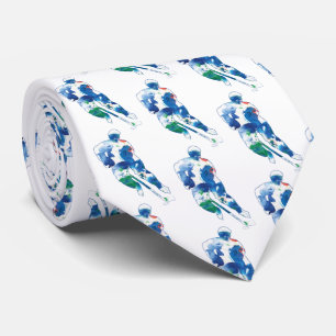 Cravate Aquarelle du joueur de hockey