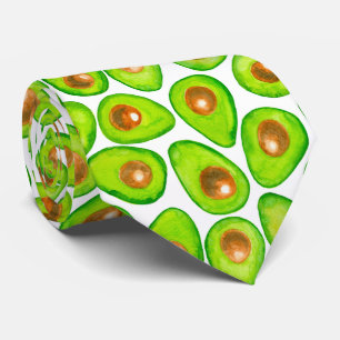 Cravate Aquarelle en tranches d'Avocado