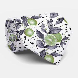 Cravate aquarelle esquissée détaillée de feuilles verts, c