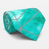 Cravate Aquarelle et argent bleu Aqua chic moderne (Roulé)