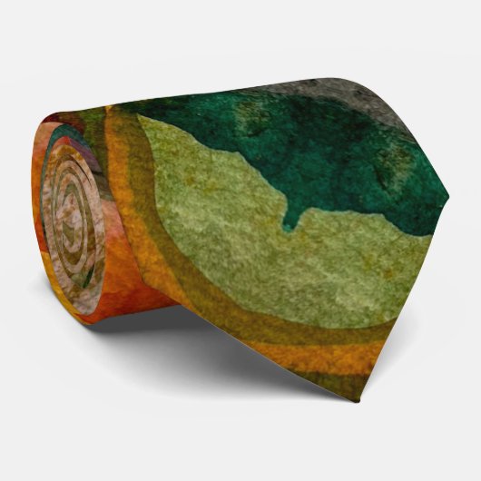 Cravate Aquarelle Et Encre Art Expressionniste Abstrait (Roulé)