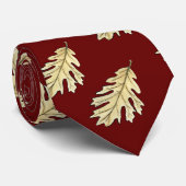 Cravate Aquarelle feuille chêne (Roulé)