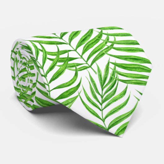 Cravate Aquarelle feuille de palme (Roulé)