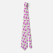 Cravate Aquarelle fleur de lys rose florale (Devant)