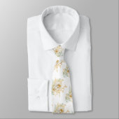 Cravate Aquarelle Fleur Gold (Attaché)