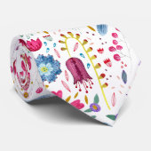 Cravate Aquarelle fleur sauvage Botanique Floral (Roulé)