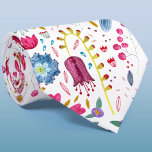 Cravate Aquarelle fleur sauvage Botanique Floral<br><div class="desc">Une aquarelle moderne peinte de fleurs et de feuilles aux riches couleurs automnales parsemée sur un arrière - plan blanc. Art original de Nic Squirrell.</div>
