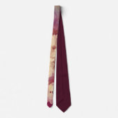 Cravate Aquarelle Floral Maroon Personnaliser Initiale (Dos)