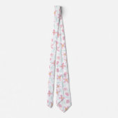 Cravate Aquarelle florale Fleur sauvage rose délicate (Dos)