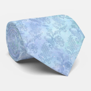 Cravate Aquarelle florale Motif bleu