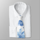 Cravate Aquarelle florale transparente motif pastel 2 (Attaché)