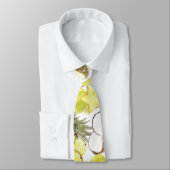 Cravate Aquarelle fraîche Fruits tropicaux Monogramme Moti (Attaché)