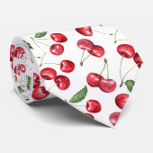 Cravate Aquarelle Fruit rouge cerise (Roulé)