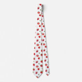 Cravate Aquarelle Fruits fraises et fleurs fraises (Devant)