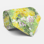 Cravate Aquarelle grande jaune d'iris barbu (Roulé)