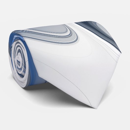 Cravate Aquarelle gris bleu Abstrait Fractal Art Flower (Roulé)