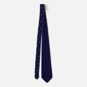 Cravate Aquarelle Harpe Monogramme Initial Bleu de Minuit (Dos)