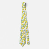 Cravate Aquarelle jaune clair Citron Arbre Citron Motif (Devant)