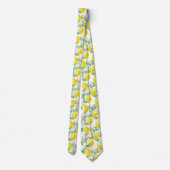 Cravate Aquarelle jaune clair Citron Arbre Citron Motif (Dos)