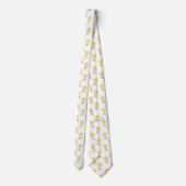 Cravate Aquarelle jaune et gris Motif marguerite (Dos)