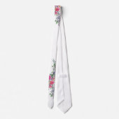 Cravate Aquarelle Lavande rose Rose sauvage et Eucalyptus (Dos)