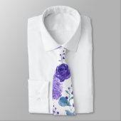 Cravate Aquarelle Lilacs et Roses (Attaché)