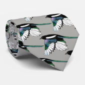 Cravate Aquarelle Magpie dans le jardin de vol Oiseau (Roulé)