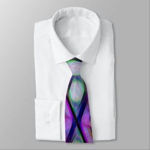 Cravate Aquarelle moderne violet rose vert Artsy