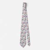 Cravate Aquarelle Motif Floral (Devant)