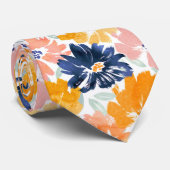 Cravate Aquarelle Motif Floral Rétro (Roulé)