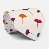 Cravate Aquarelle Motif Ginkgo Leaf Automne Couleurs d'aut (Roulé)