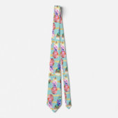 Cravate Aquarelle Nebula Ananas Gold Stripes Design (Devant)