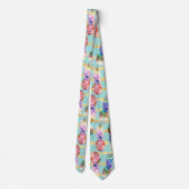 Cravate Aquarelle Nebula Ananas Gold Stripes Design (Dos)