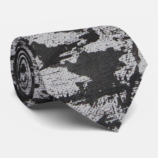 Cravate Aquarelle noire sur le blanc (Roulé)