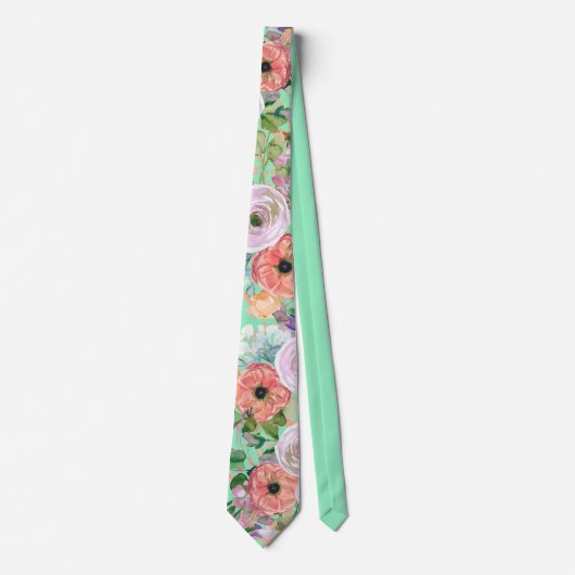 Cravate Aquarelle or Rose orange sur Neo Mint (Devant)