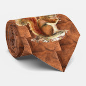 Cravate Aquarelle originale Animal écureuil rouge (Roulé)