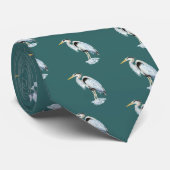 Cravate Aquarelle originale Great Blue Heron Bird (Roulé)