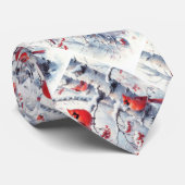 Cravate Aquarelle originale Oiseau commun de Loon Faune (Roulé)